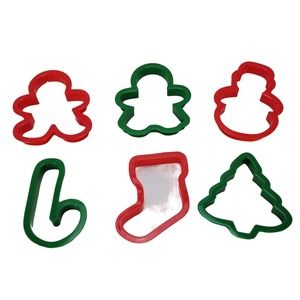 Lot of 6 Plastic Christmas Cookie Cutters